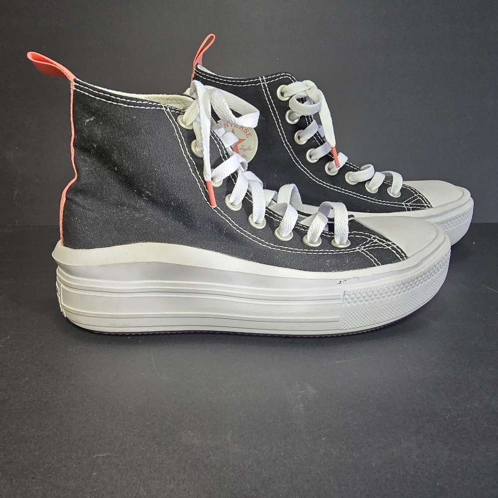 Chuck Taylor All Star Move Platform Canvas, Black, Pink salt, white. - Picture 3 of 16